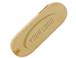wood004 Wooden Twister USB Flash Drive